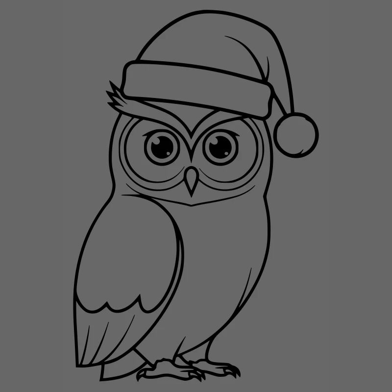 Illustration de bande dessinée de la chouette de Noël
