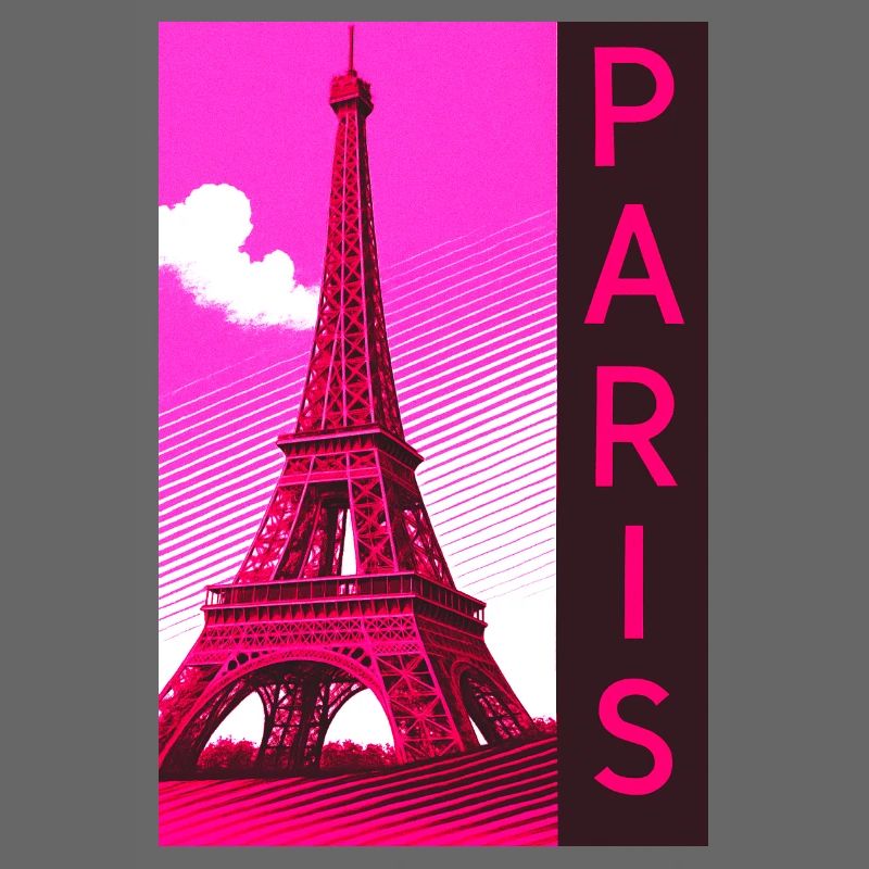 Paris Pink Eiffel Turm Retro