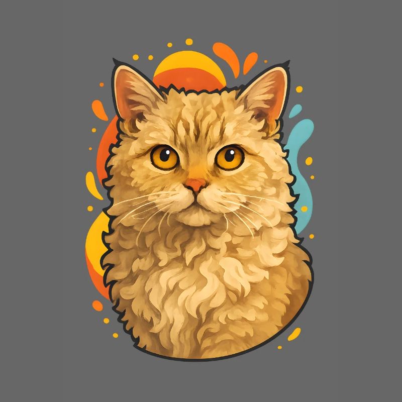 Chat Selkirk Rex dans le Pop Art coloré