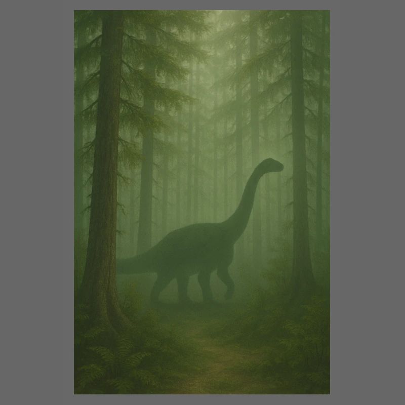 Cloud forest dinosaur in the jungle