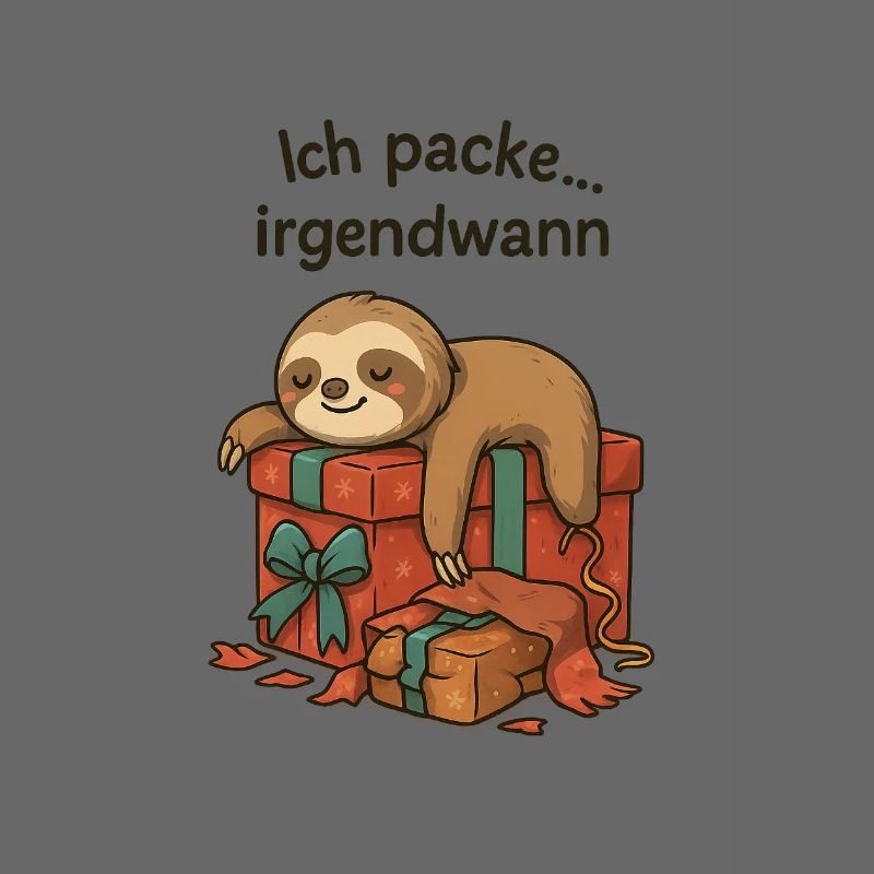 Faultier beim Geschenkestapel