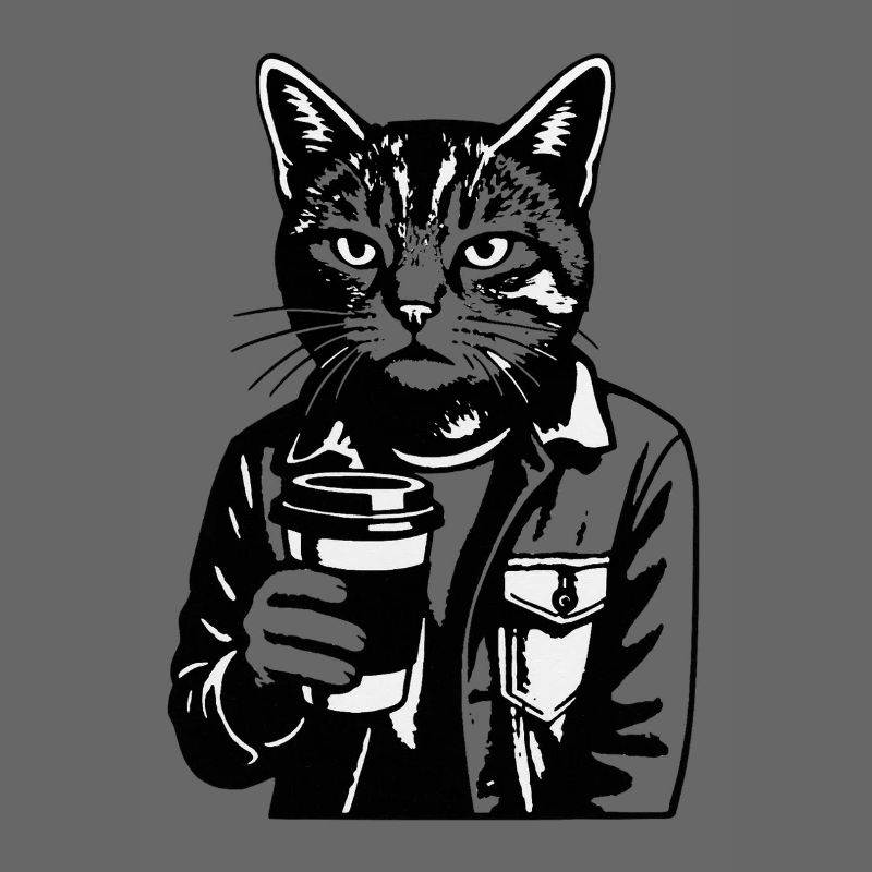 Barista chat en sweat à capuche