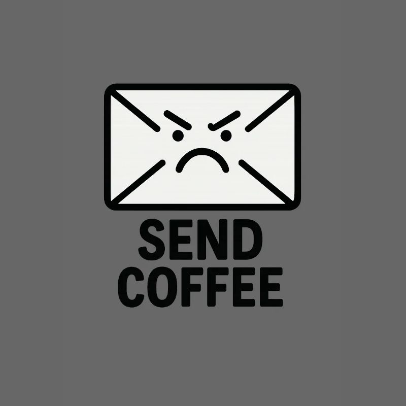 Wütender Brief mit Kaffee