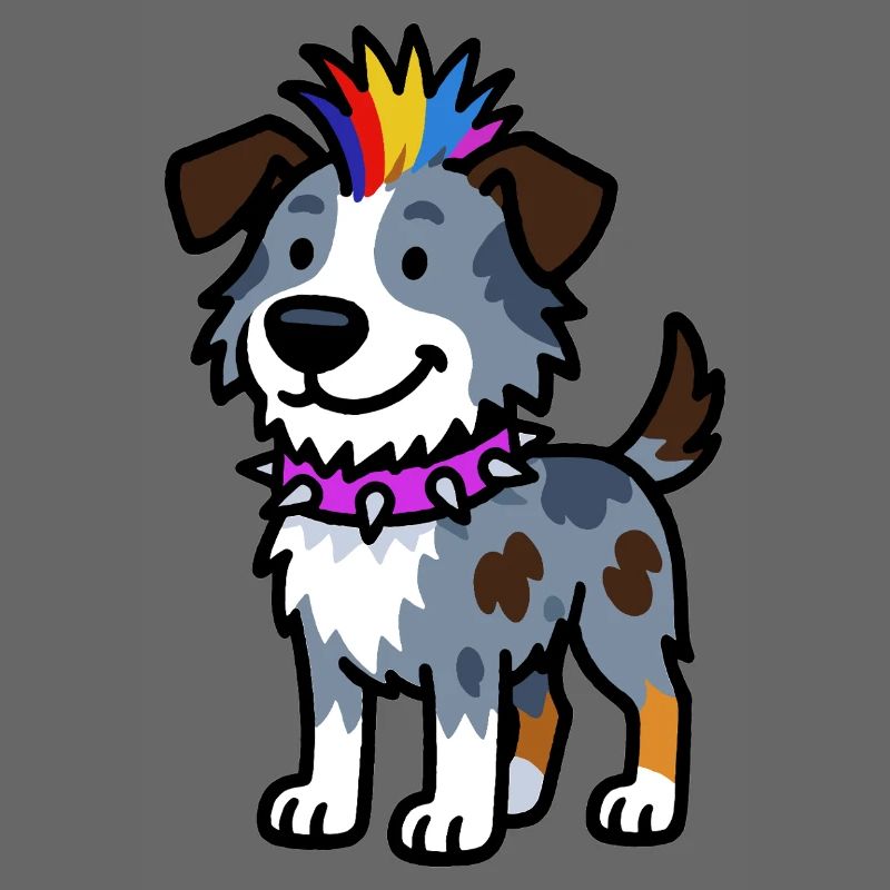 Cool Australian Shepherd Punk Design