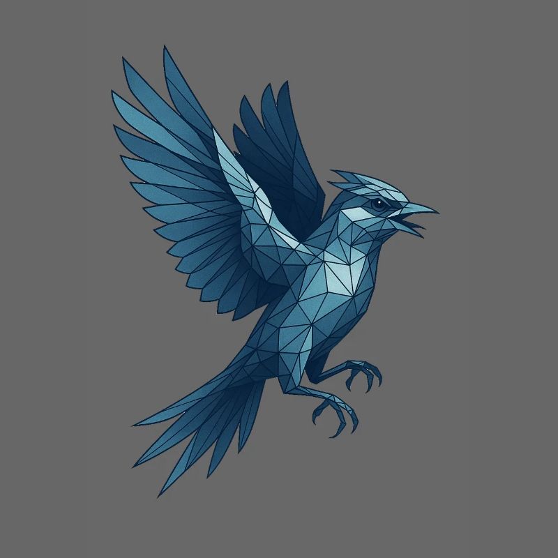 Geometrischer Blauvogel