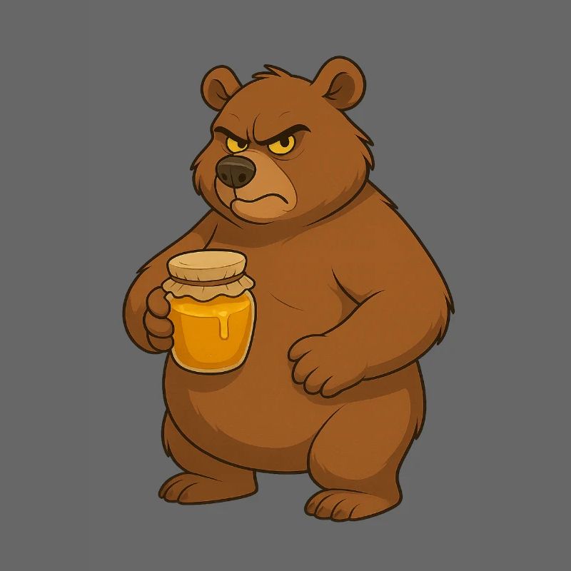 Grumpy Bear Logo T-Shirt mit einem Honigglas