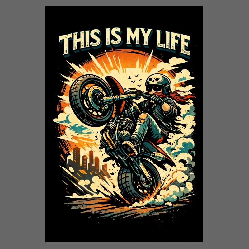Motorcycle in action