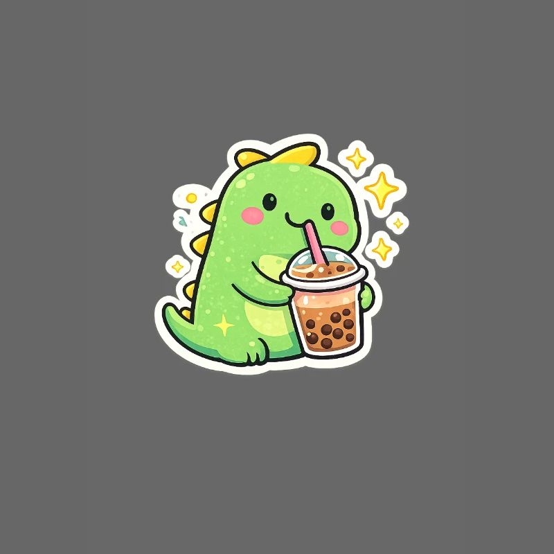 Süßer Dino mit Bubble Tea