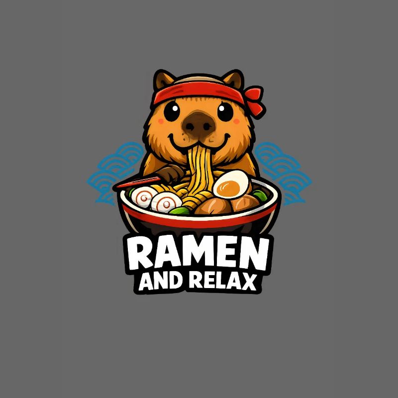 Ramen et capybara relaxant