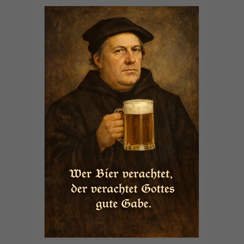 Martin Luther + Bier + Spruch