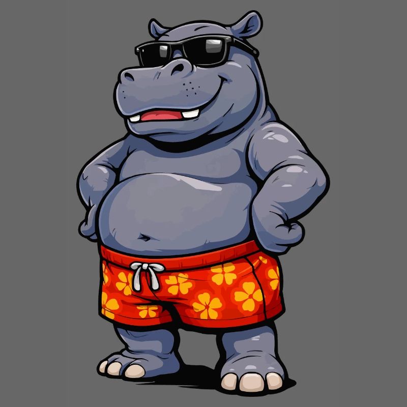 Nilpferd in Sonnenbrille