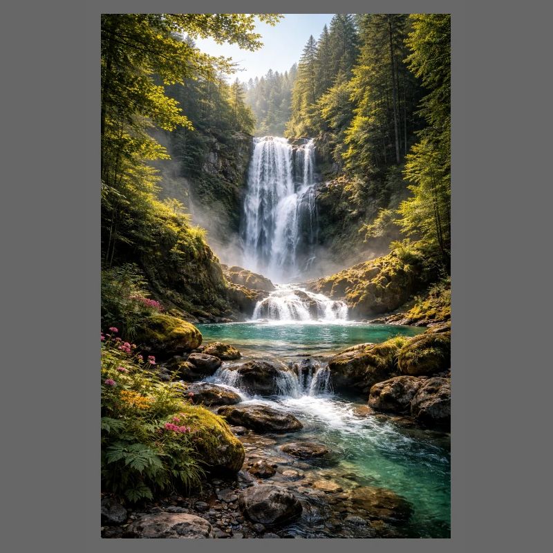 Verdure près de la cascade