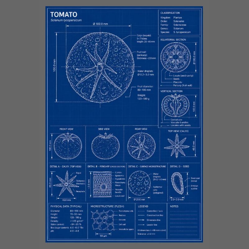 Diagramme de plan de la tomate