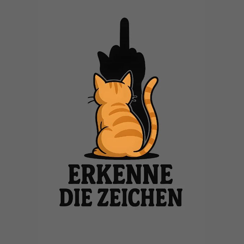 Katze mit Mittelfinger