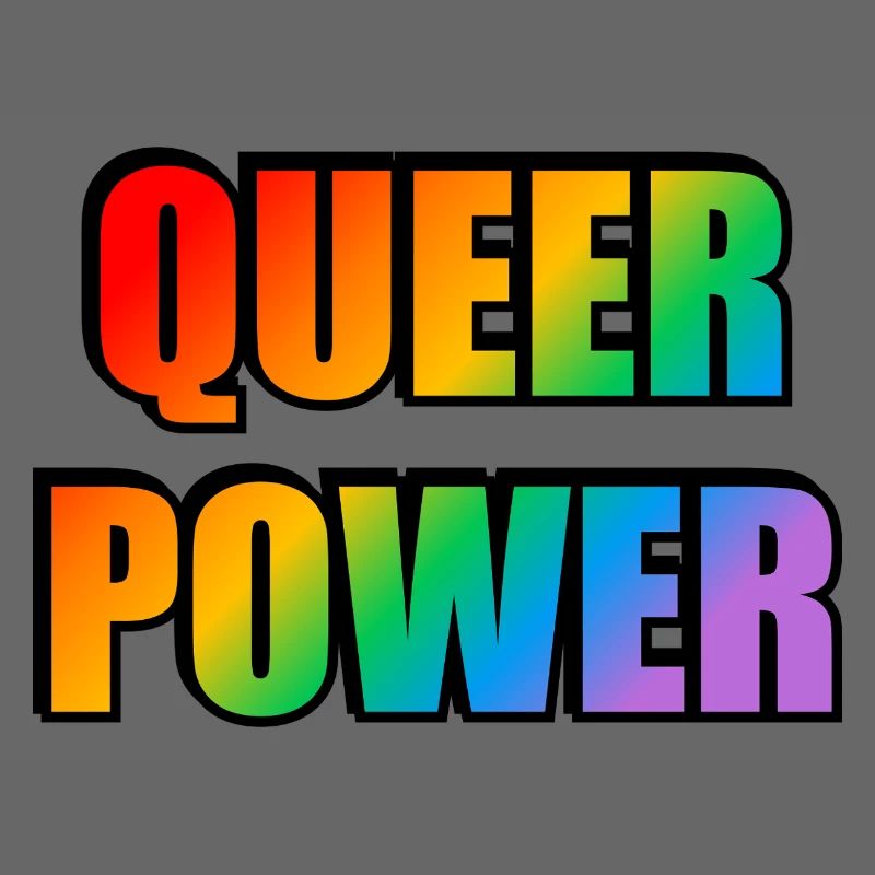 Queer Power Regenbogen Text