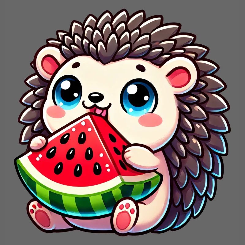 Hérisson avec conception de fruits d’été de pastèque
