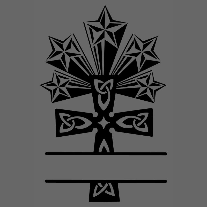 Monogramme cinq étoiles de croix celtique