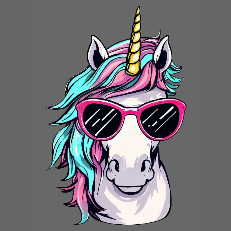 Cooles Einhorn-Portrait mit Sonnenbrille