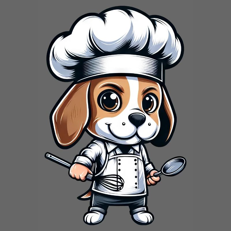 Cute Beagle Chef Comic Design