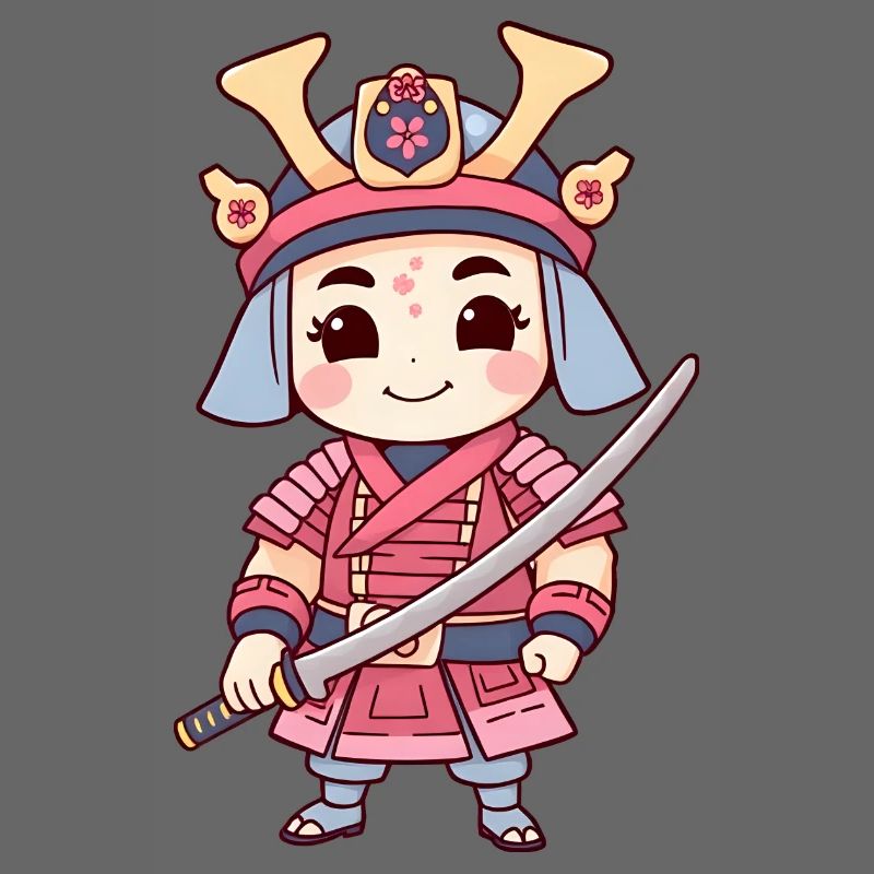 Young Samurai Warrior Ready for Battle