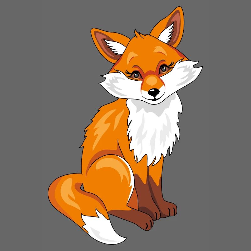 Sitzender süßer, schüchterner Fuchs