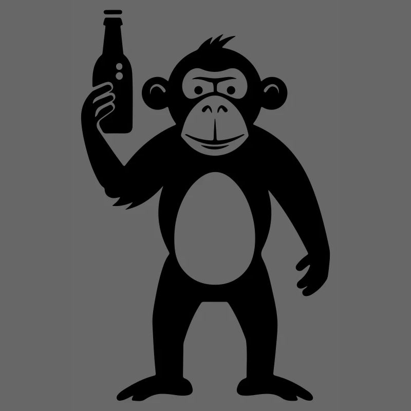 Affe mit Bierflasche