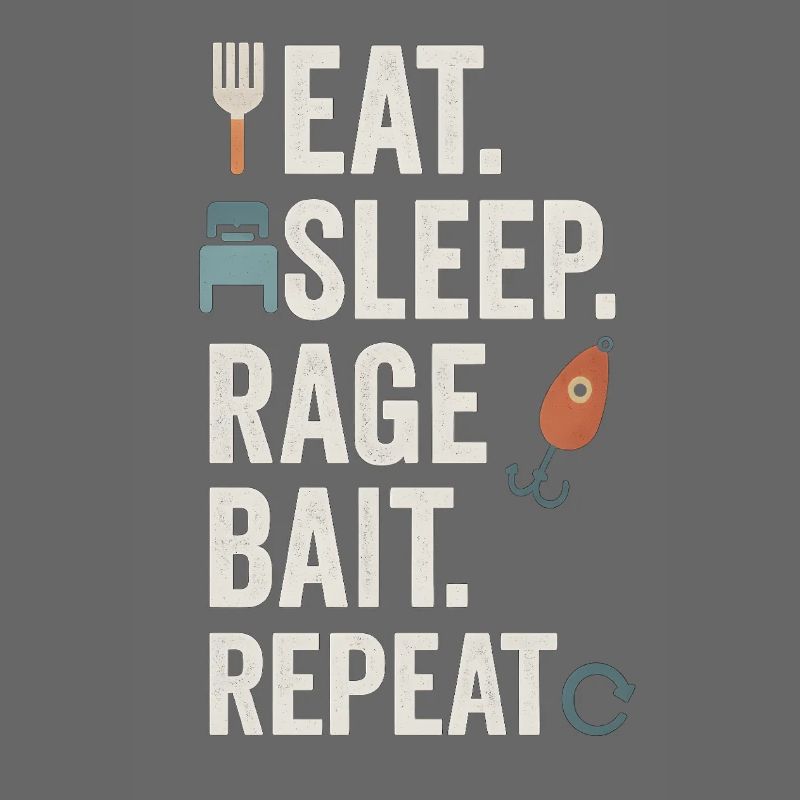 Manger Sleep Rage Bait Répéter, Mème drôle