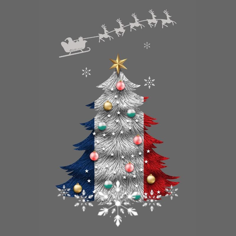 Weihnachtsbaum mit Frankreich-Flagge