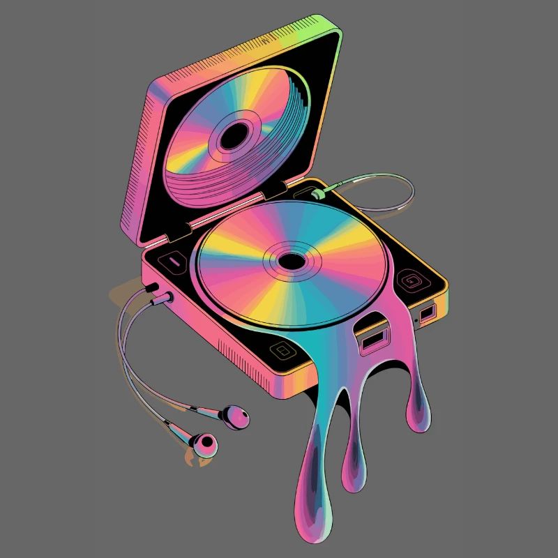  Retro Discman Psychedelic CD Player 90er