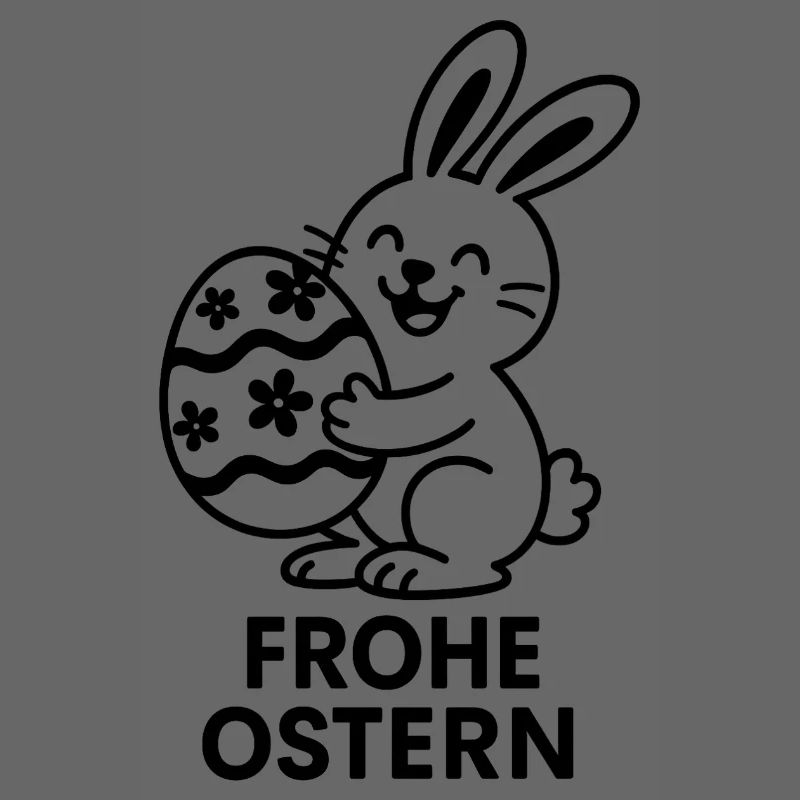 Happy Easter Bunny with Painted Egg