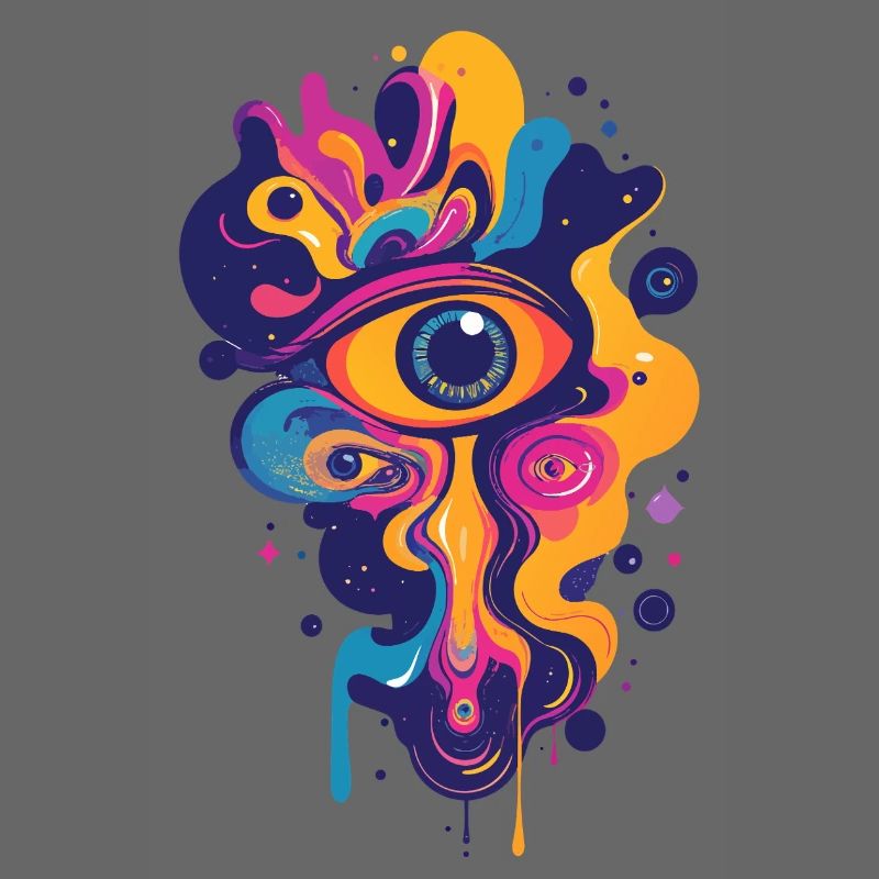 Graphismes d’art psychédélique colorés LSD