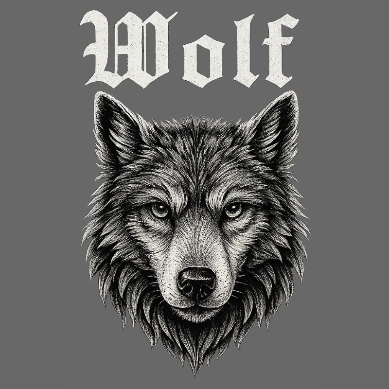 Gothic Wolf Kopf Illustration Geschenkidee