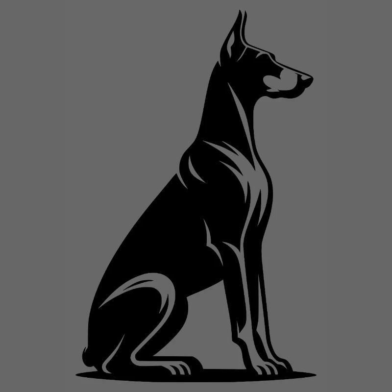 Silhouette du chien de garde doberman loyal