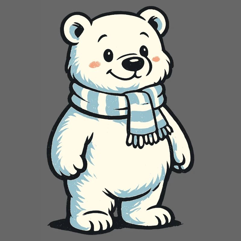 Polarbär mit Schal