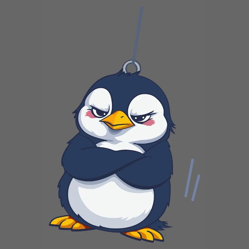 Grumpy Penguin Hanging