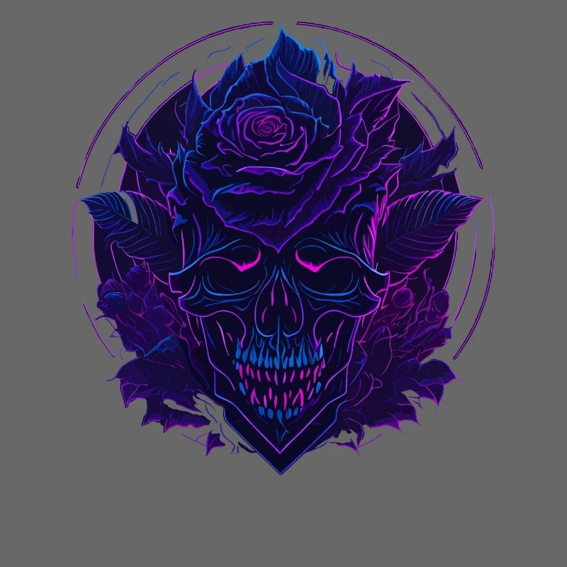 Neon Rosen Schädel EDM
