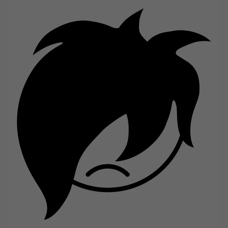 Sad unhappy emo long black hair