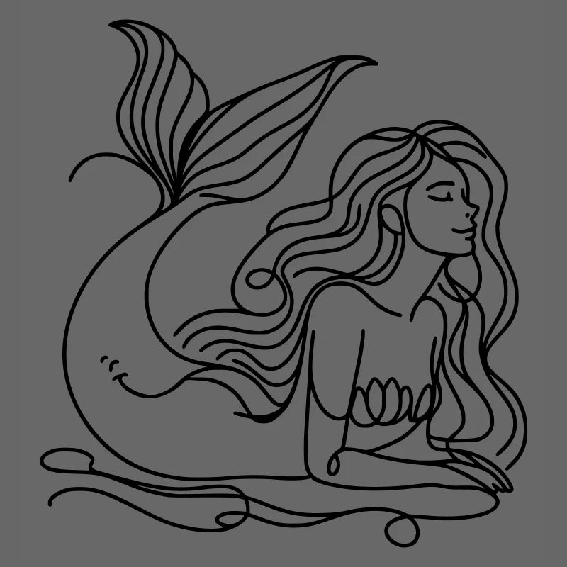 Drawing Mermaid Lineart