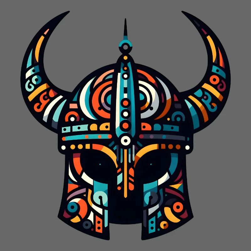 Wikingerhelm mit abstraktem Muster