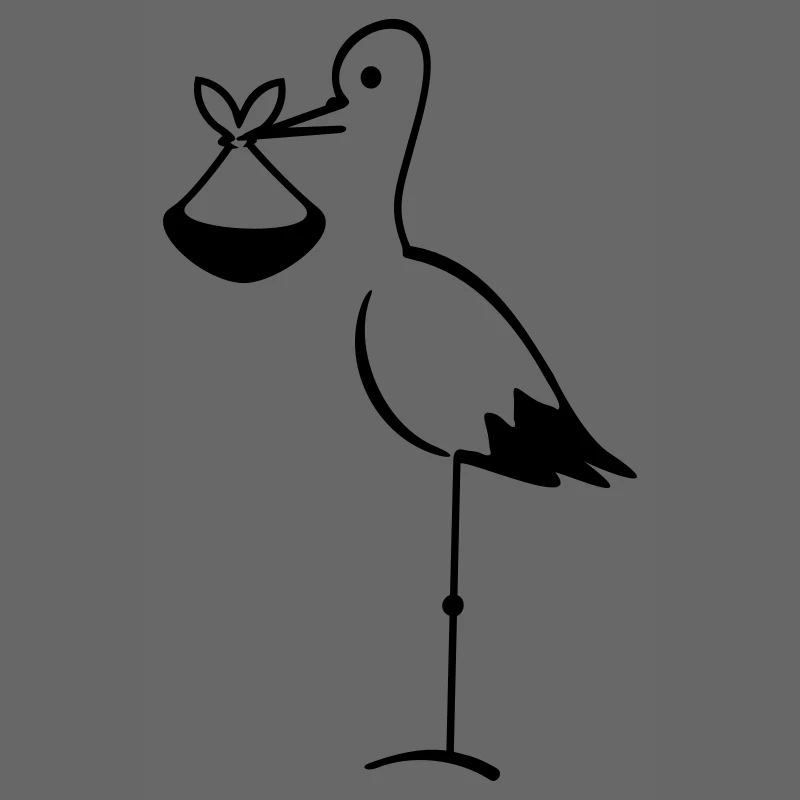 Storch mit Bündel / stork with bundle (1c)