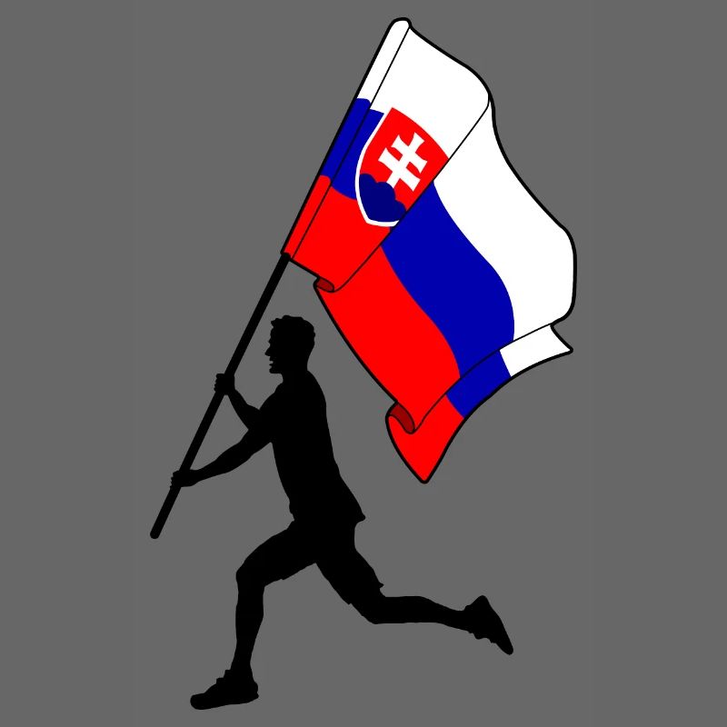 Flagge Slowakei Mann läuft
