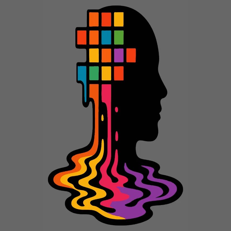 Rainbow Pixel Melt Portrait