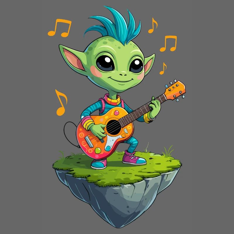 Le Bouffon Vert à la guitare