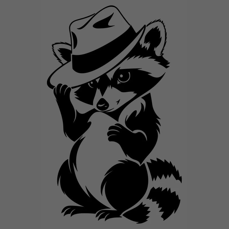 Cute raccoon with hat