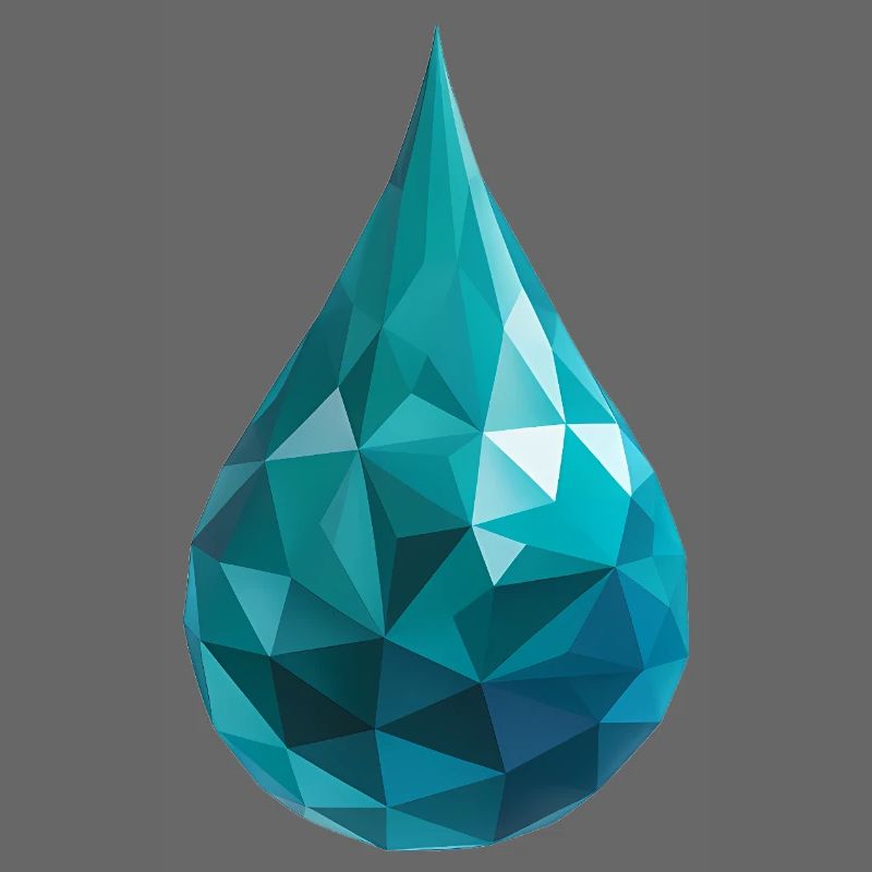 Wassertropfen - Cooles Low Poly Logo