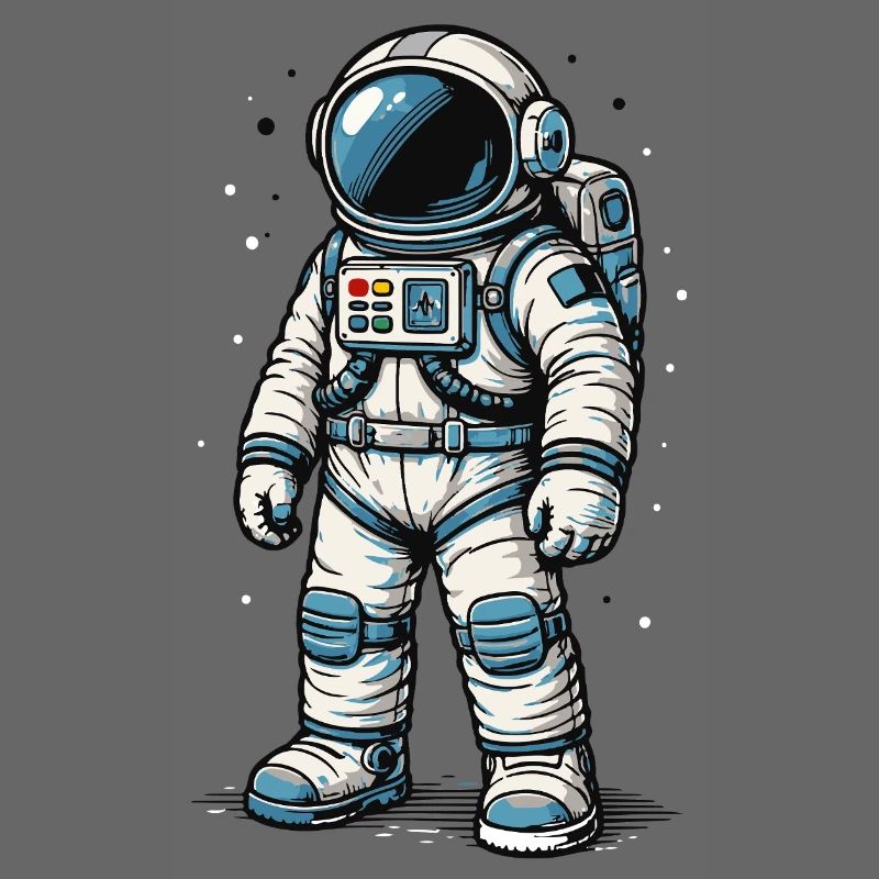 Astronaute de bande dessinée détaillé dans l’espace ouvert
