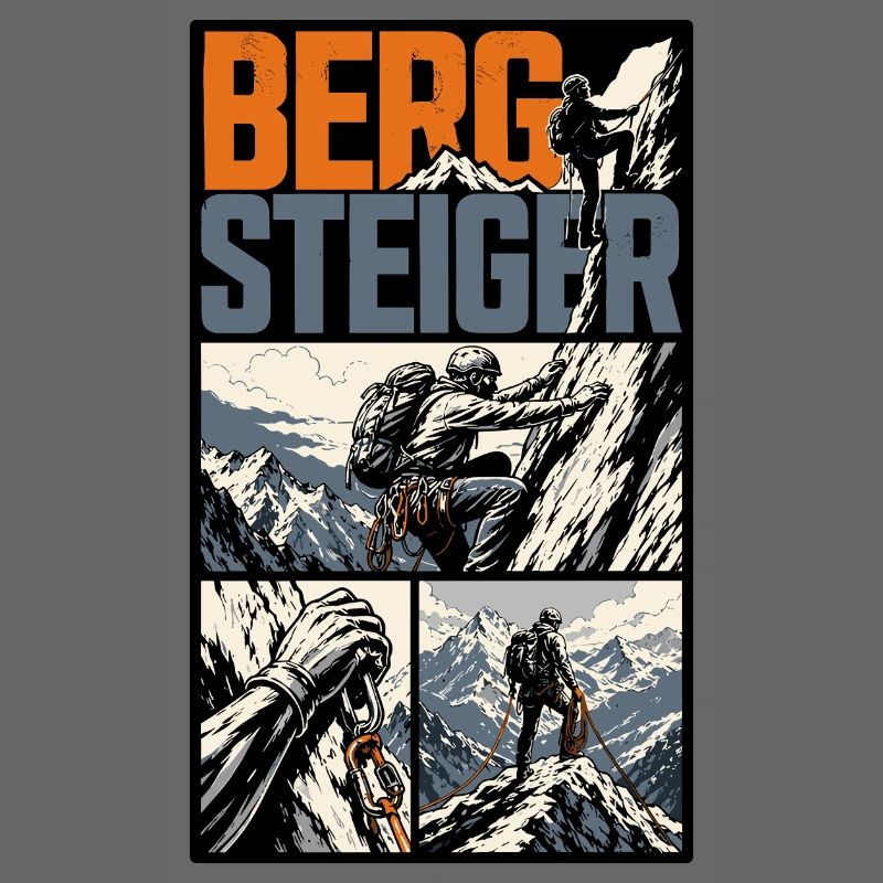 Bergsteiger Abenteuer Comic Design
