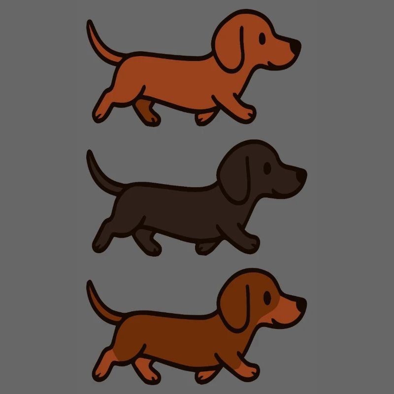 Running Dachshund Pattern Dog Illustration