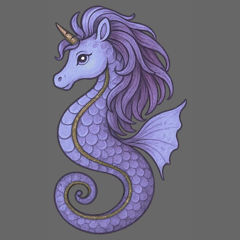 Seepferdchen-Einhorn Lila Violett