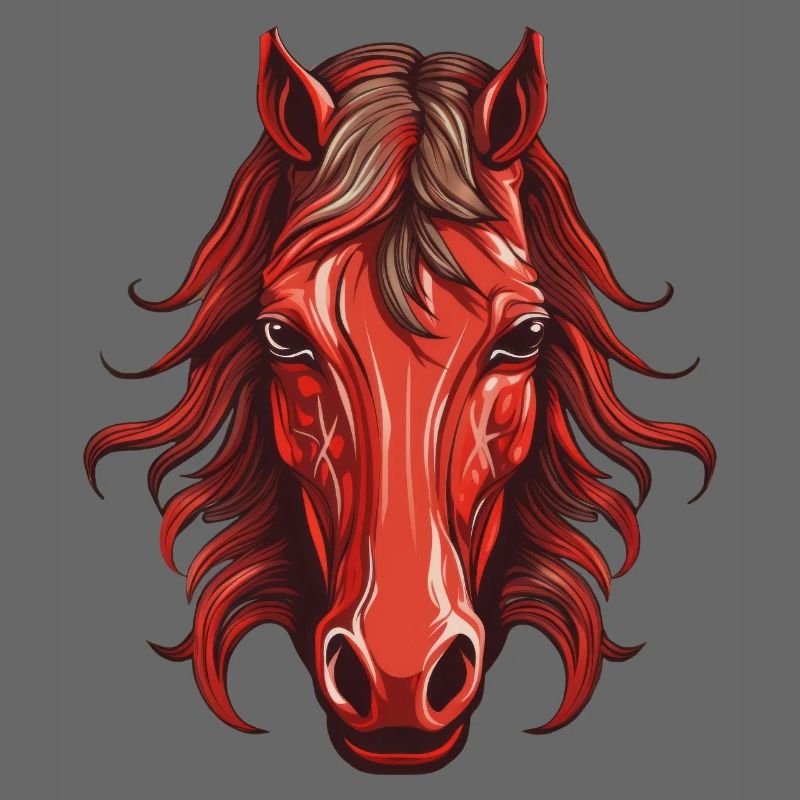 Rotes Pferd - Pferdekopf Design